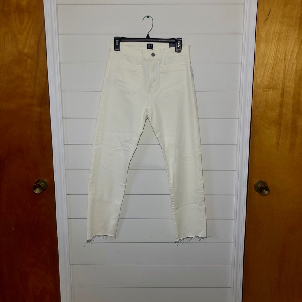 Gap High Rise Straight White Jeans Size 27/4